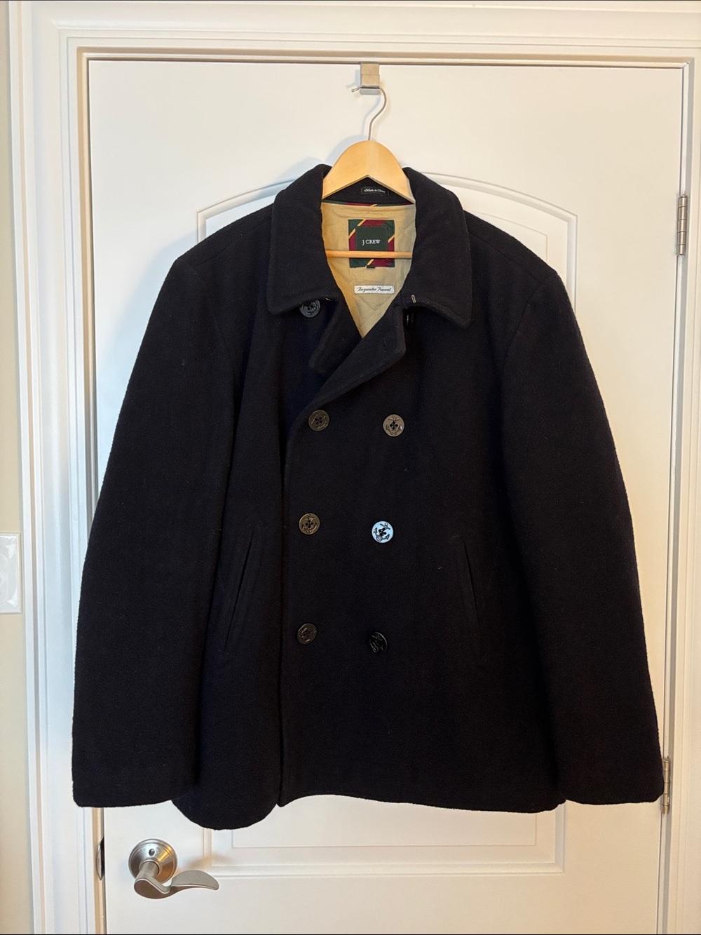 J.Crew Bayswater Stadium Cloth Wool Thinsulate Peacoat Navy Men’s XL EUC